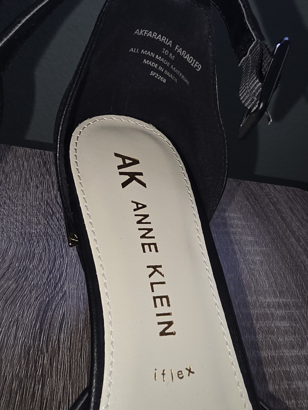 Anne Klein Fararia iFlex D'Orsay Ankle Strap Kitten Heels Black 10M NIB - Picture 5 of 5